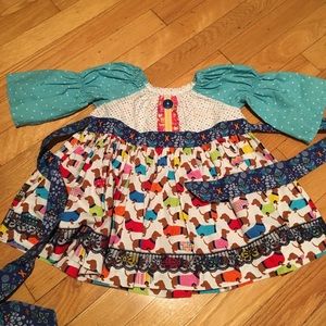 Matilda Jane Dachshund Dress Peasant Sleeve